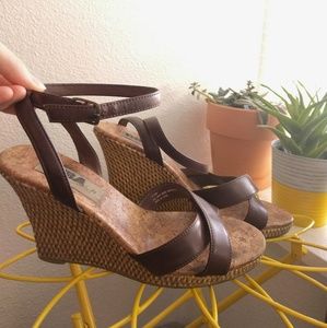 Leather Wedge Sandals